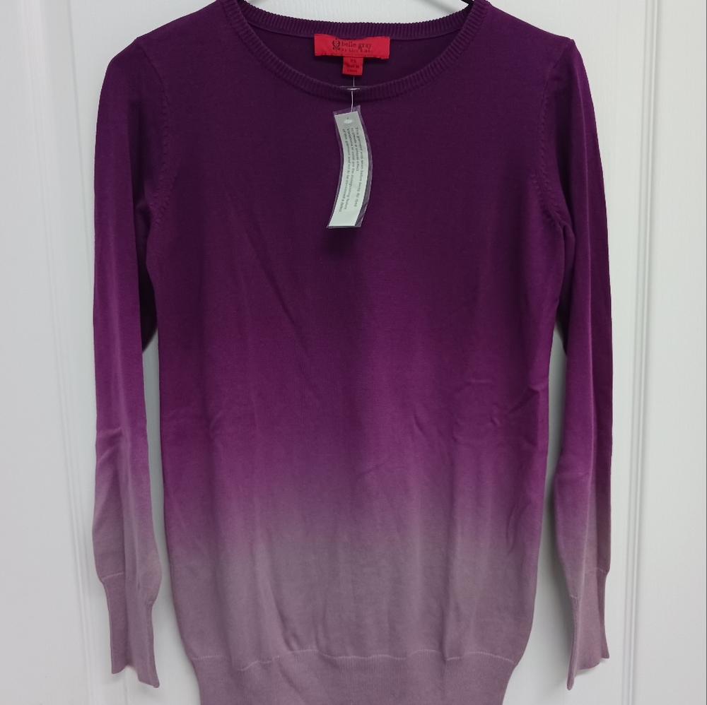 Purple dip dyed sweater. Never worn. Size xsmall.